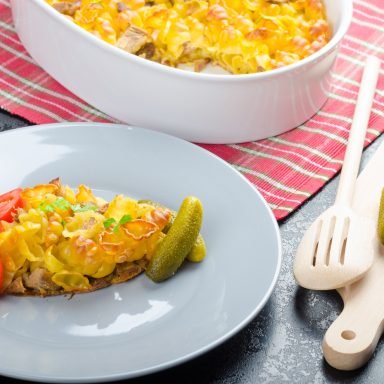 Green Chile Chicken Enchilada Casserole